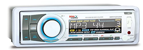 0100010959678 - BOSS AUDIO MR752UAB MARINE SINGLE-DIN CD/MP3 PLAYER RECEIVER, BLUETOOTH, DETACHABLE FRONT PANEL, WIRELESS REMOTE