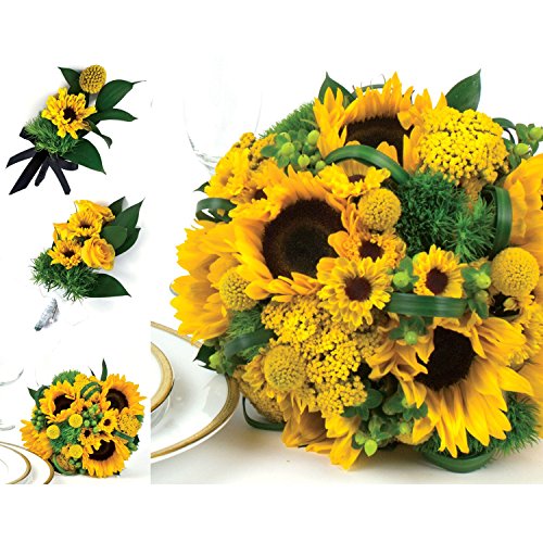 0100012640123 - SUNFLOWER WEDDING COLLECTION - YELLOW - 43 PC.