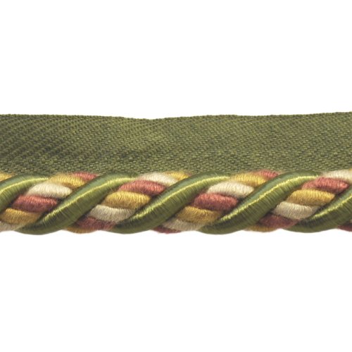 0001001008637 - 1/2 CORD WITH LIP ON 25-YARD ROLL, GREEN/RUST AND GOLD