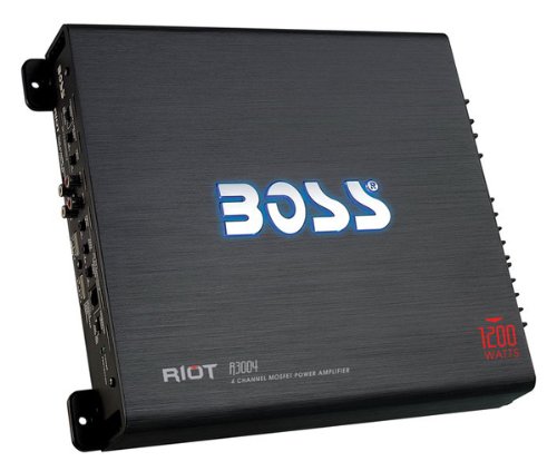 0100177377315 - BOSS AUDIO R3004 RIOT 1200-WATT FULL RANGE, CLASS A/B 2-8 OHM STABLE 4 CHANNEL AMPLIFIER WITH REMOTE SUBWOOFER LEVEL CONTROL