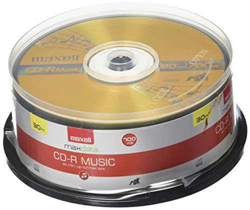 0100177463292 - MAXELL MUSIC 32X 80 MINUTE / 700MB CD-R MEDIA FOR AUDIO - 30 PACK SPINDLE