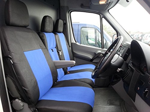 0010051955143 - FLEXZON TAILORED BLUE-BLACK FABRIC SEAT COVERS FOR MERCEDES SPRINTER W906 2006-2013 RHD