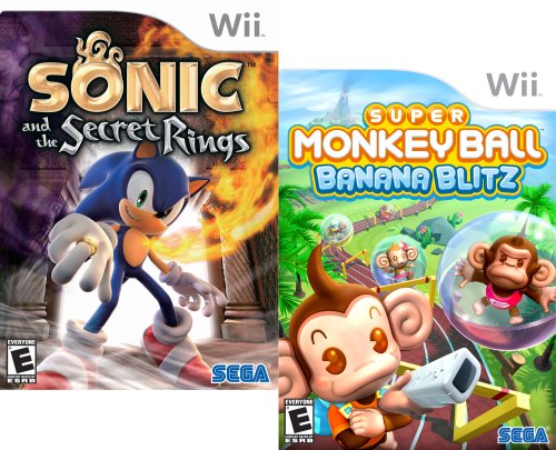 0010086650235 - SEGA FUN PACK FEATURING SONIC AND THE SECRET RINGS AND SUPER MONKEY BALL BANANA BLITZ - NINTENDO WII