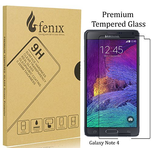1014749695105 - GALAXY NOTE 4, FENIX SURFACE HARDNESS CLEAR TRANSPARENCY REAL GLASS SCREEN PROTECTOR WITH **OLEOPHOBIC COATING** FOR SAMSUNG GALAXY NOTE 4