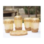 0010158077045 - RESIN BATHROOM ACCESSORY SET DISPENSER CUP SOAP DISH SET