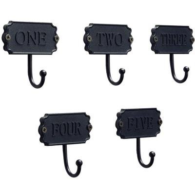 0010254072883 - 3.5 IN. MATTE BLACK NUMBERS HOOK WITH 5-PIECE VALUE PACK