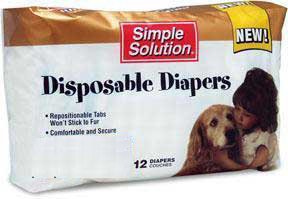 0010279105856 - SIMPLE SOLUTION DISPOSABLE DIAPERS FOR DOG LARGE 12 PACK