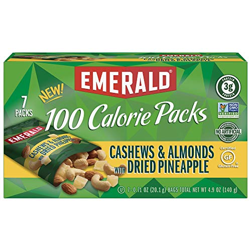 0010300894469 - EMERALD NUTS CASHEWS AND ALMONDS WITH DRIED PINEAPPLE 100 CALORIE PACKS, 7 COUNT (PACK OF 12)