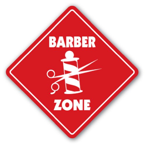 0010315521886 - BARBER ZONE SIGN XING GIFT NOVELTY TRIM HAIR CUT SHAVE BARBER SHOP FADE