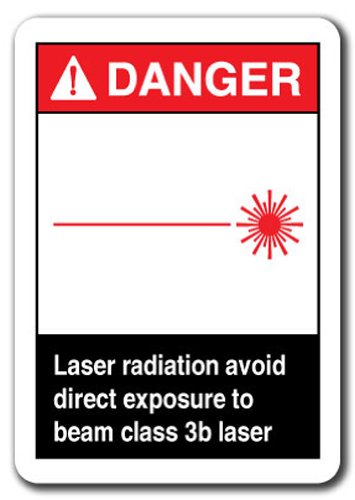 0010315563855 - DANGER SIGN - LASER RADIATION AVOID DIRECT EXPOSURE TO BEAM CLASS 3B LASER 7X10 PLASTIC SAFETY SIGN ANSI OSHA