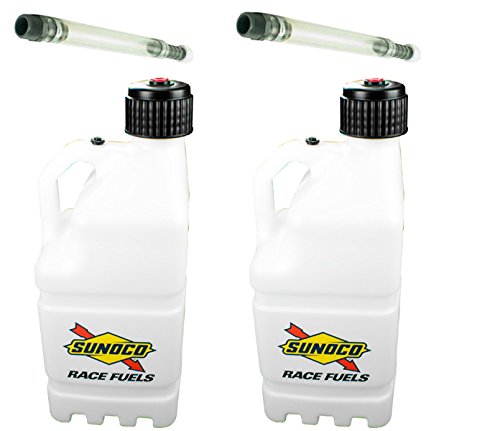 0010315607504 - 2 PACK SUNOCO 5 GALLON CLEAR RACE UTILITY JUGS AND 2 DELUXE FILLER HOSES