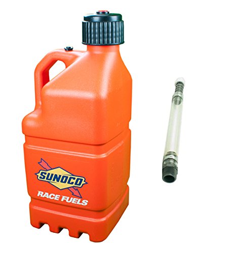 0010315615622 - SUNOCO RACE FUELS 5 GALLON RACING UTILITY JUG WITH DELUXE FILLER HOSE KIT - ORANGE - MADE IN THE USA