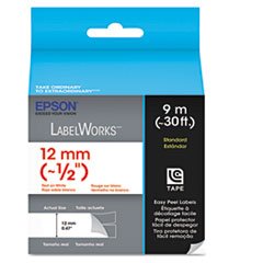 0010343885530 - EPSLC4WRN9 EPSON® TAPE,LABL,1/2RED ON WH