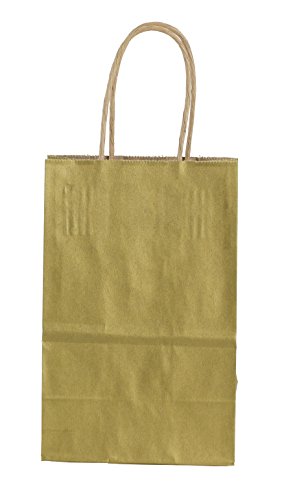 0010346002798 - PREMIER PACKAGING AMZ-230041 15 COUNT METALLIC SHOPPING BAG, 5.25 BY 8.25-INCH, GOLD