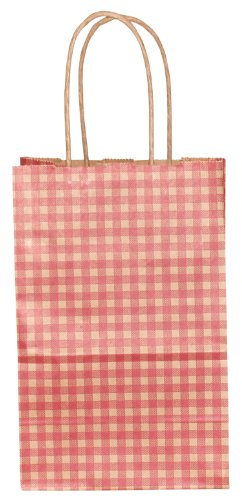 0010346002873 - PREMIER PACKAGING AMZ-261085 15 COUNT GINGHAM SHOPPING BAG, 5.25 BY 3.5 BY 8.25-INCH, RED