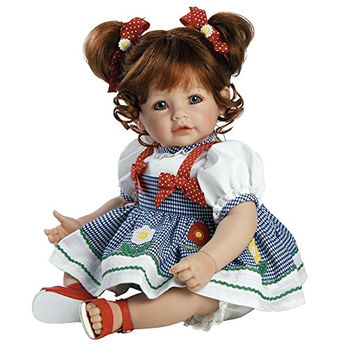 0010475209075 - ADORA 20 INCH WEIGHTED BABY DOLL ON GINGHAM DRESS AND POLKA DOT BOWS DAISY DELIGHT RED HAIR/BLUE EYES- AGES 6+