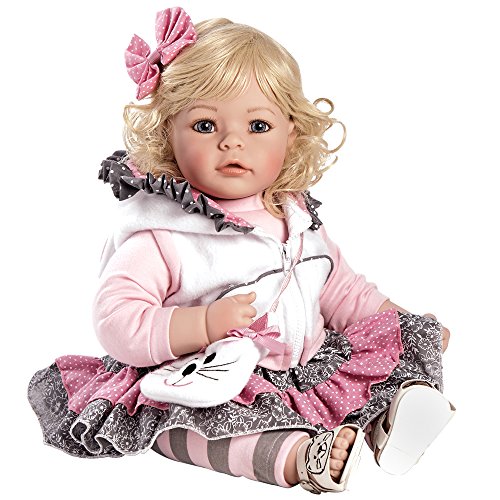 0010475209242 - ADORA TODDLER CUDDLY & WEIGHTED 20PLAY DOLL-THE CAT'S MEOW REMOVABLE HOODIE JACKET AND PURSE LIGHT BLONDE HAIR/BLUE EYES- AGES 6+