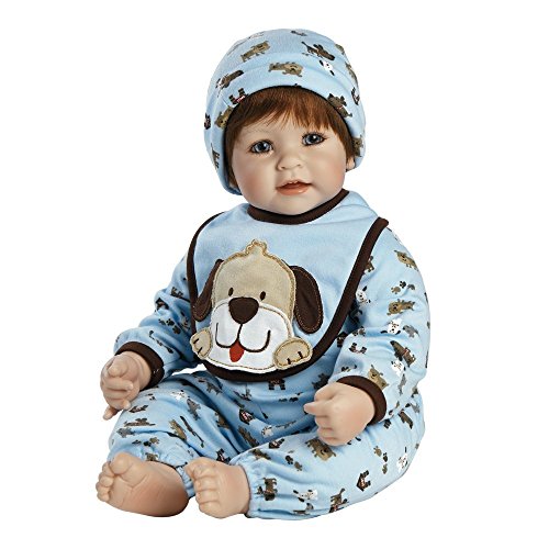 0010475209280 - ADORA BABY BOY 20 INCH DOLL WOOF DOG PATTERNED REMOVABLE & WASHABLE PAJAMAS, BIB AND HOODIE, RED HAIR / BLUE EYES - AGES 6+