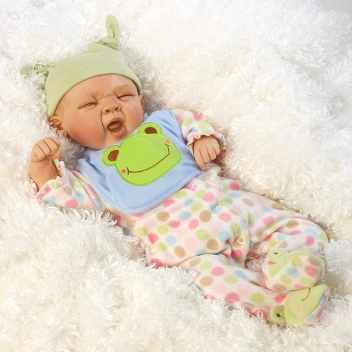 0010475421224 - PARADISE GALLERIES REALISTIC BABY DOLLS, SLEEPY FROG, 19 INCH WITH WEIGHTED BODY (ARTIST: MICHEL...