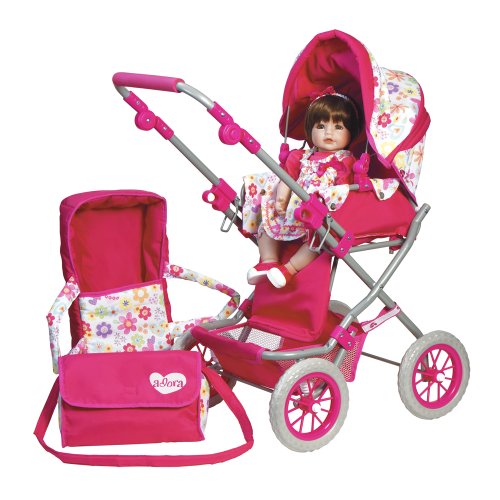 0010475630015 - ADORA DOLL ACCESSORIES ADJUSTABLE HANDLE DELUXE STROLLER WITH FREE DIAPER & CARRIAGE BAG FOR KIDS 2 YEARS & UP