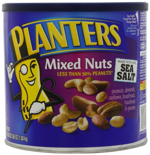 0104824568934 - PLANTERS MIXED NUTS WITH PURE SEA SALT, 56-OUNCE TIN (PACK OF 2)