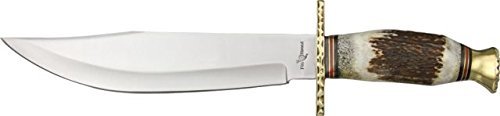 0010577003083 - FOX-N-HOUND COWBOSS BOWIE FIXED BLADE KNIFE, 9.375IN, BOWIE, STAG HANDLE