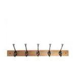 0010591792703 - 5-HOOK HAT AND COAT RACK IN MAPLE AND CHROME