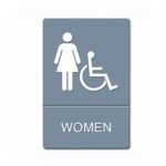 0010736048146 - NEW - ADA SIGN, WOMEN RESTROOM WHEELCHAIR ACCESSIBLE SYMBOL, MOLDED PLASTIC, 6 X 9