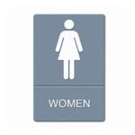 0010736048160 - RESTROOM SIGN, WOMEN SYMBOL WITH TACTILE GRAPHIC, MOLDED PLASTIC, 6 X 9 INCHES