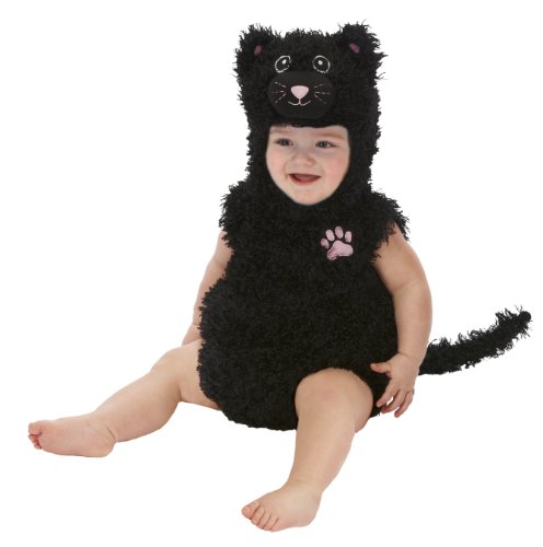 0010793180612 - JUST PRETEND KIDS INFANT ROMPER, 6-12 MONTHS, BLACK CAT