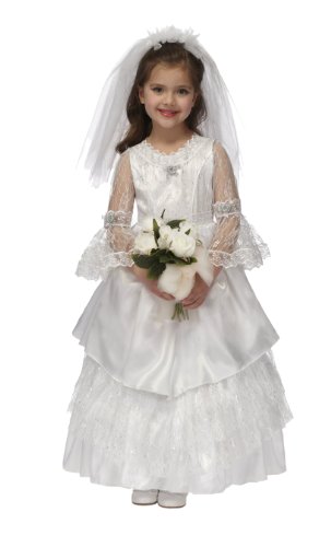 0010793181206 - JUST PRETEND KIDS ELEGANT BRIDE DRESS WITH HOOP AND VEIL, LARGE