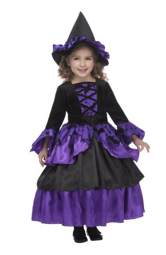0010793181398 - JUST PRETEND KIDS BAT WITCH FAIRY COSTUME WITH HOOP AND HAT, MEDIUM