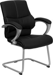 0010973158530 - FLASH FURNITURE H-9637L-3-SIDE-GG BLACK LEATHER EXECUTIVE SIDE CHAIR