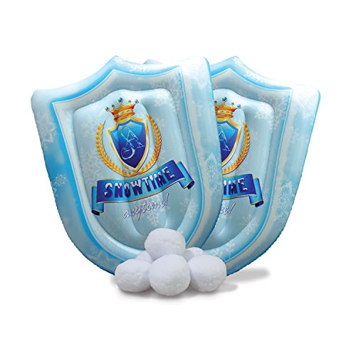 0010984075031 - SNOWTIME ANYTIME INDOOR SNOWBALL FIGHT SET - INCLUDES 2 INFLATABLE SNOWBALL SHIELDS AND 6 SNOWBALLS