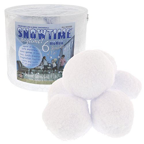 0010984075147 - INDOOR SNOWBALL FIGHT - MONDO HUGE SNOWBALLS - SET OF 6 DOUBLE SIZED SNOW BALLS