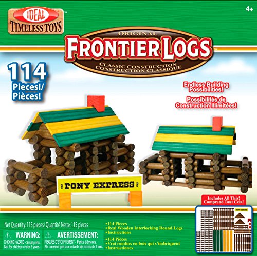 0110000176176 - IDEAL FRONTIER LOGS CLASSIC ALL WOOD 114-PIECE CONSTRUCTION SET