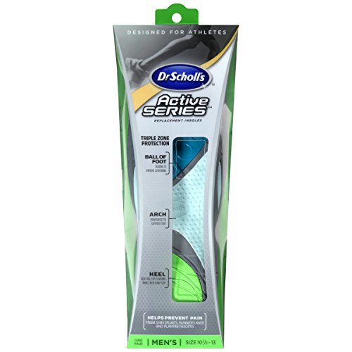 0011017407409 - DR. SCHOLL'S ACTIVE SERIES REPLACEMENT INSOLES, MEN'S LARGE, SIZE: 10.5 - 13