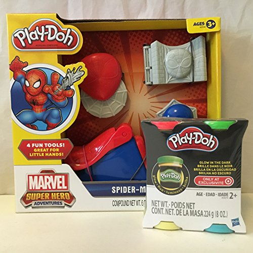 1108440819196 - PLAY-DOH SPIDER-MAN SUPER TOOL & PLAY DOH GLOW 4PK