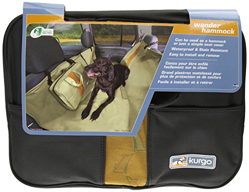 0111001444219 - KURGO WANDER DOG HAMMOCK AND SEAT COVER, BLACK WITH ORANGE