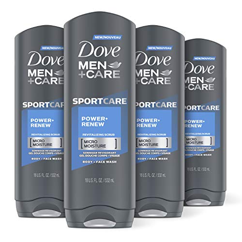0011111025363 - DOVE MEN+CARE SPORT BODY AND FACE WASH FOR FRESH, CLEAN SKIN POWER+RENEW EFFECTIVELY WASHES AWAY BACTERIA WITH EXFOLIATING GRAINS 18 OZ 4 COUNT