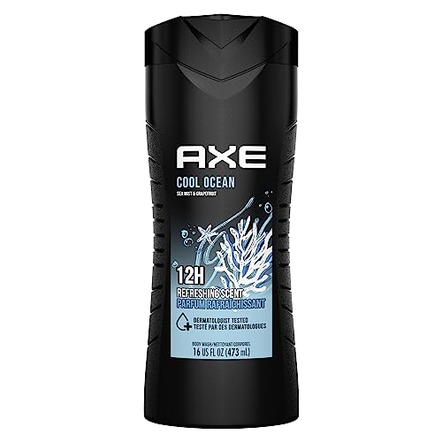 0011111033528 - AXE COOL OCEAN MENS BODY WASH WITH ESSENTIAL OILS 12H REFRESHING SCENT BODY WASH FOR MEN, CLEAN AND FRESH SCENT 16 OZ