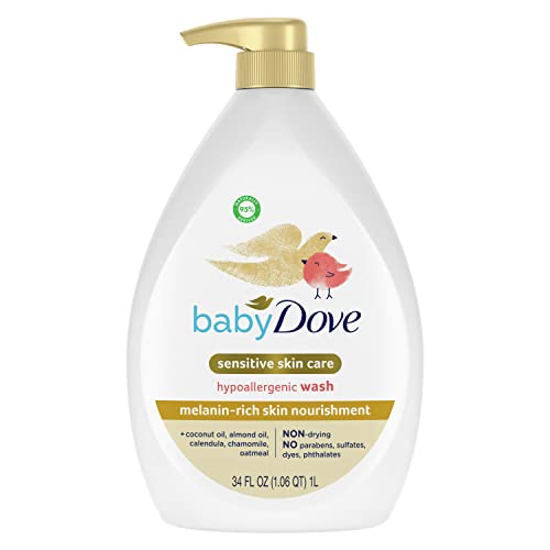 0011111044593 - BABY DOVE SENSITIVE BABY WASH FOR BABY BATH TIME MELANIN-RICH SKIN NOURISHMENT TEAR-FREE AND HYPOALLERGENIC 34 OZ