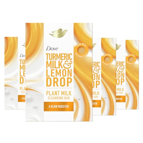 0011111052390 - DOVE PLANT MILK CLEANSING BAR SOAP TURMERIC MILK & LEMON DROP GLOW BOOSTER 4 COUNT FOR MOISTURIZED SKIN GENTLE CLEANSER, NO SULFATE CLEANSERS OR PARABENS, 98% BIODEGRADABLE FORMULA 5 OZ