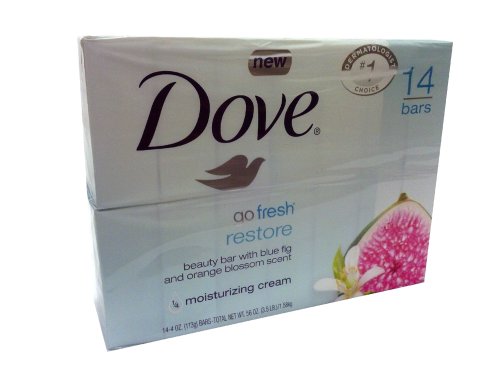 0011111266025 - DOVE GO FRESH RESTORE BEAUTY BARS WITH BLUE FIG AND ORANGE BLOSSOM SCENT - 14 BARS