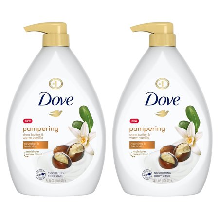 0011111611030 - (2 PACK) DOVE PURELY PAMPERING SHEA BUTTER WITH WARM VANILLA BODY WASH PUMP, 34 OZ