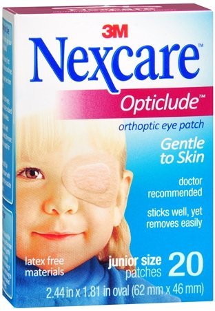 1112112113116 - NEXCARE OPTICLUDE ORTHOPTIC EYE PATCHES JUNIOR 20 EACH (PACK OF 2)