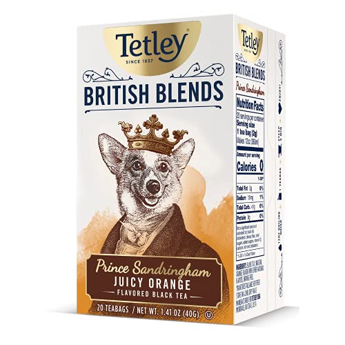 0011156060381 - TETLEY BRITISH BLENDS, PRINCE SANDRINGHAM, JUICY ORANGE BLACK TEA, 20 TEA BAGS
