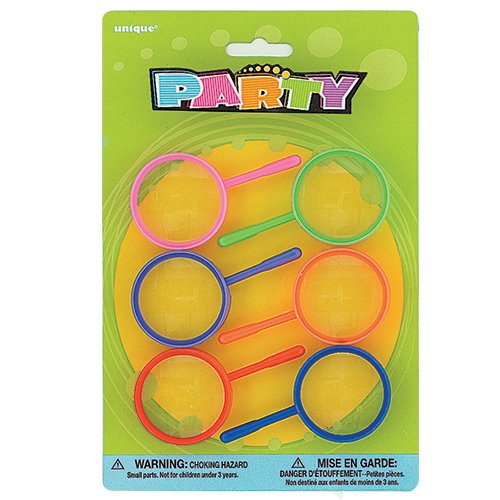 0011179020287 - PLASTIC MAGNIFYING GLASS PARTY FAVORS, 6CT
