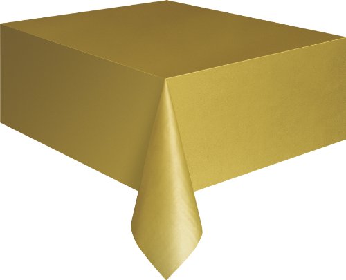 0011179050840 - GOLD PLASTIC TABLE COVER 54'' X 108'' RECTANGLE