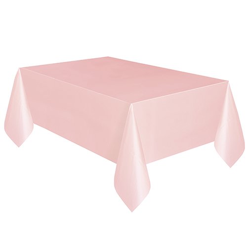 0011179050871 - PLASTIC TABLE COVER, 54 BY 108-INCH, LIGHT PINK